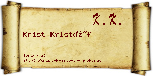 Krist Kristóf névjegykártya